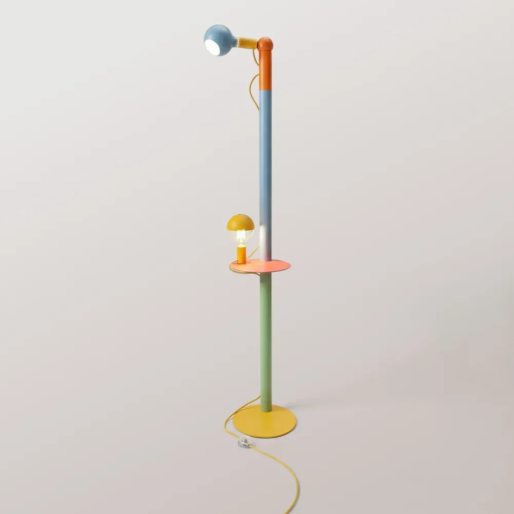 Rocco XXL - Lampadaire multicolore avec fiche UK et ampoule Maria et Camo