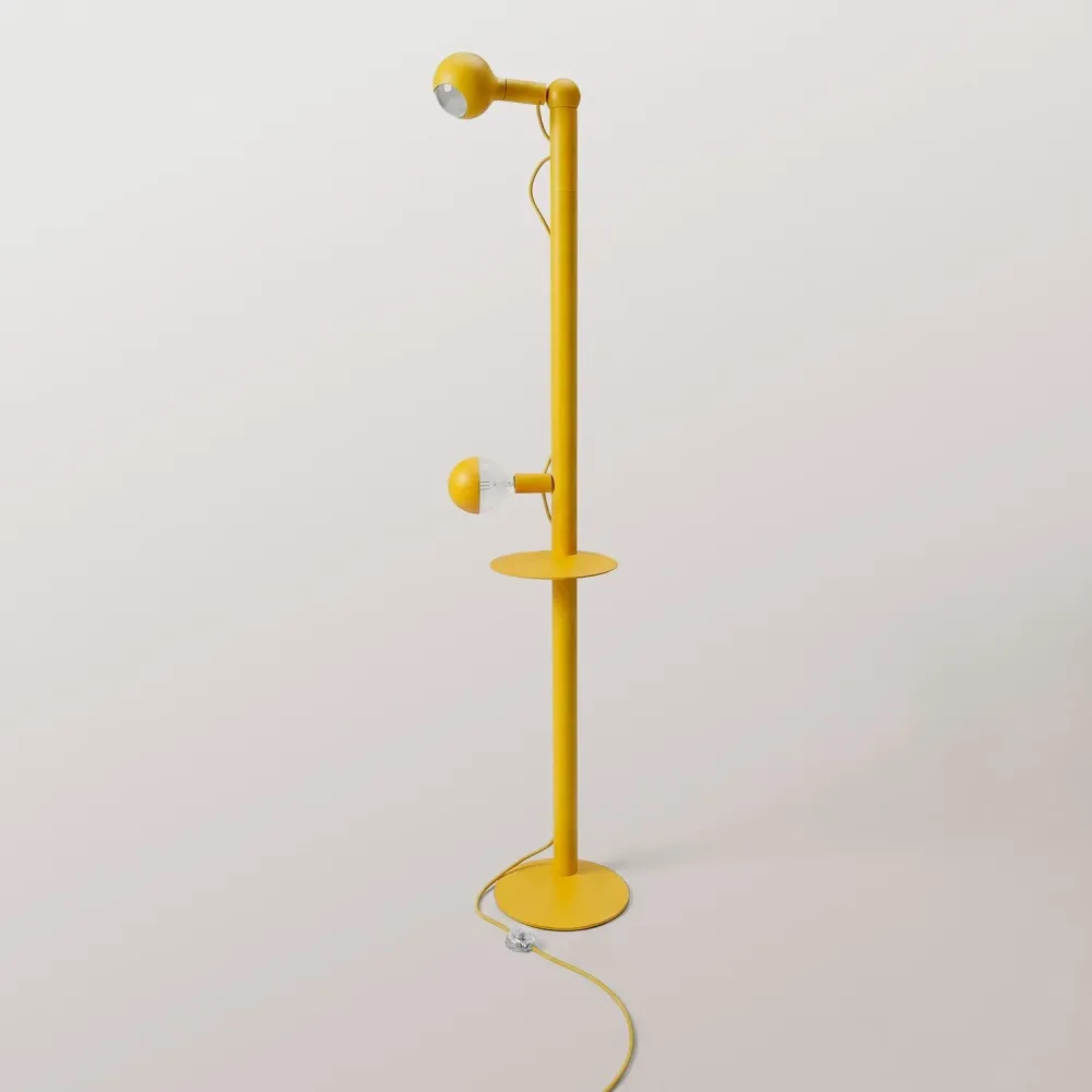 Rocco XXL - Lampe sur pied avec Fiche UK et Ampoule Maria et Camo - Jaune