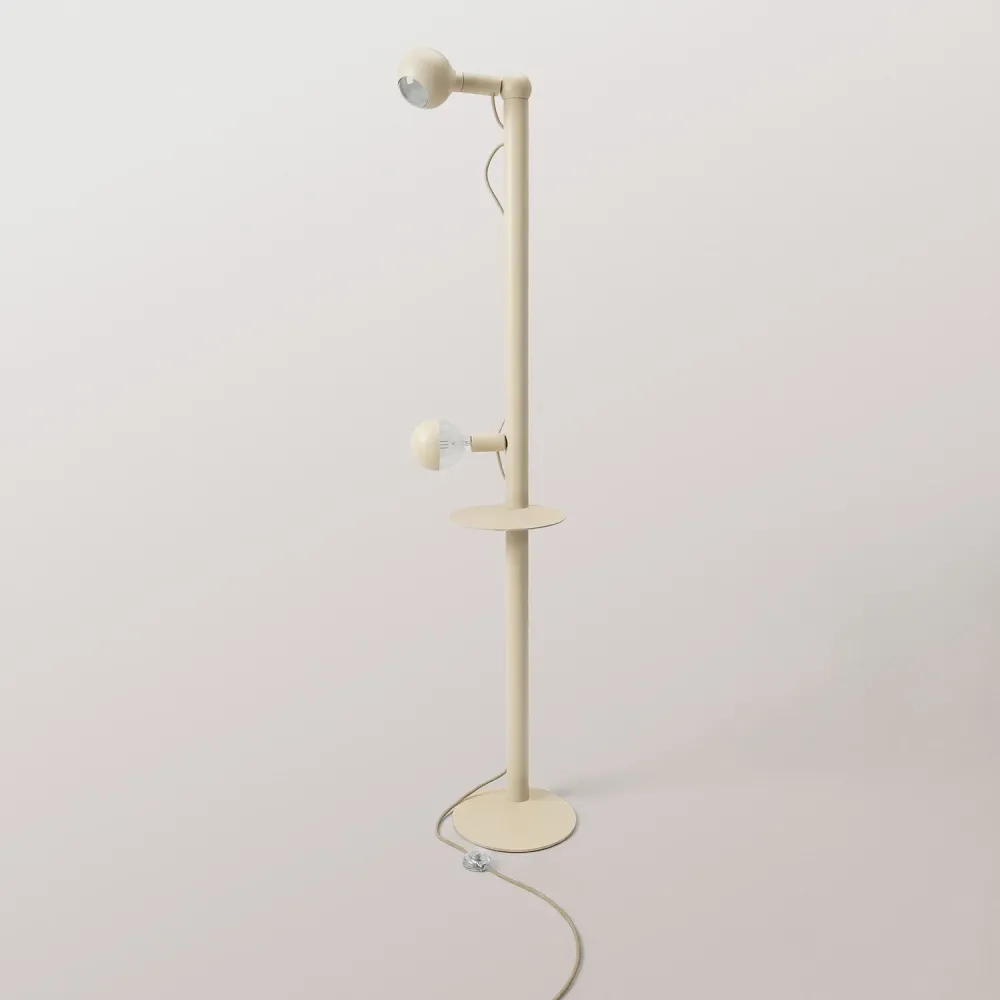 Rocco XXL - Lampe sur pied avec Ampoule Maria et Camo - Crème