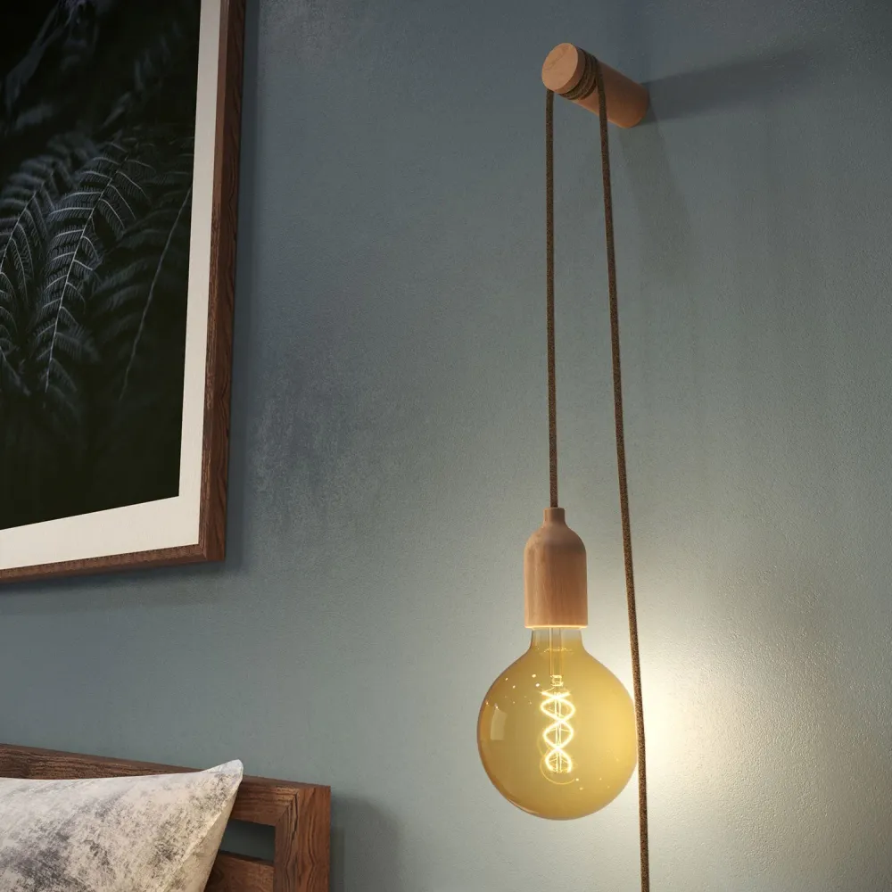 Rolé, passe-câble en bois, fixation murale pour suspension - Neutre