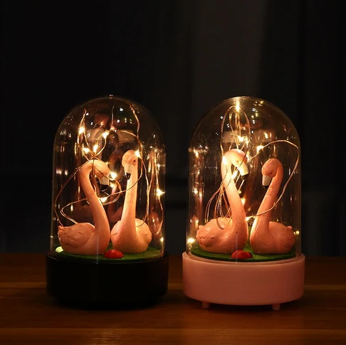 Lampe Flamant Rose Transparente Royaume Flamant Rose