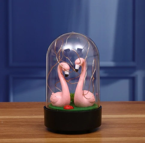 Lampe Flamant Rose Transparente Royaume Flamant Rose