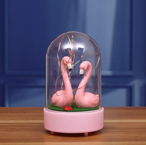 Lampe Flamant Rose Transparente Royaume Flamant Rose