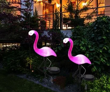 Lampe Solaire Flamant Rose Jardin Royaume Flamant Rose