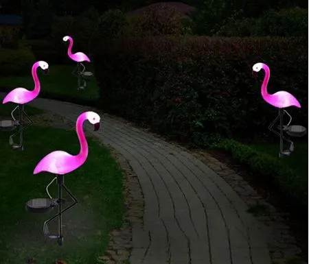 Lampe Solaire Flamant Rose Jardin Royaume Flamant Rose