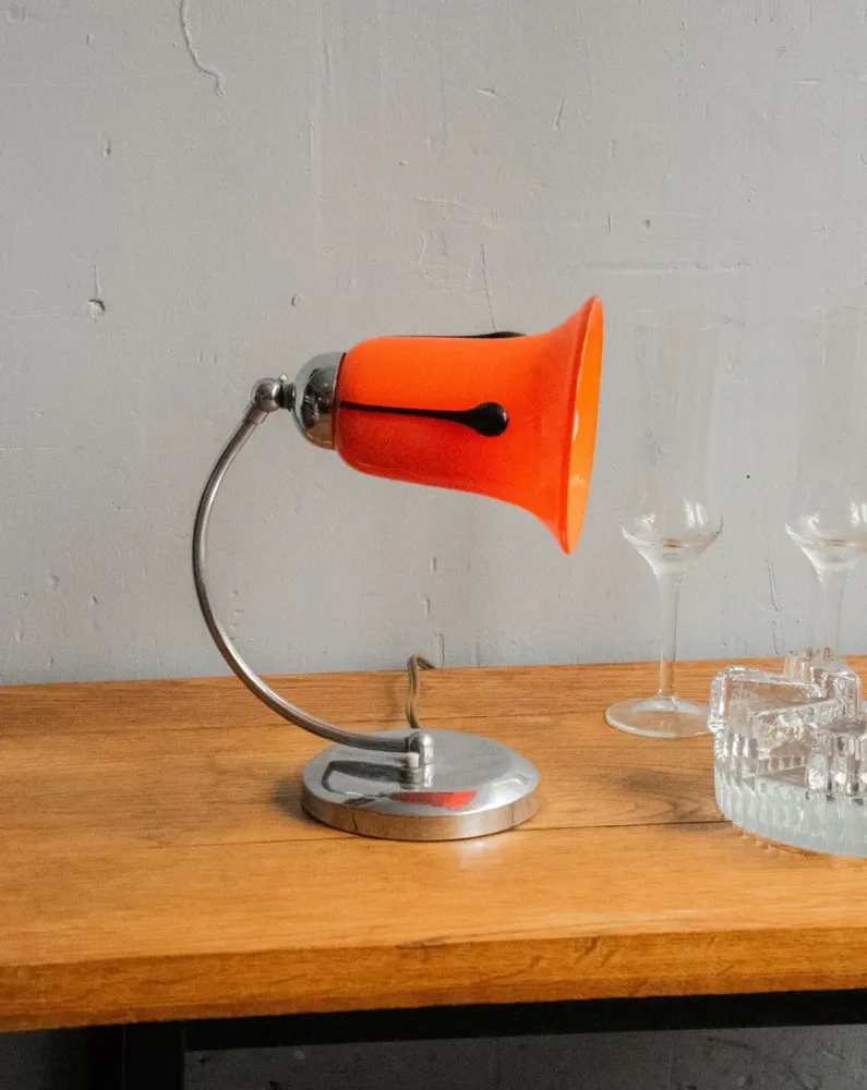 Julia, la lampe à poser orange en verre N°600 SCC