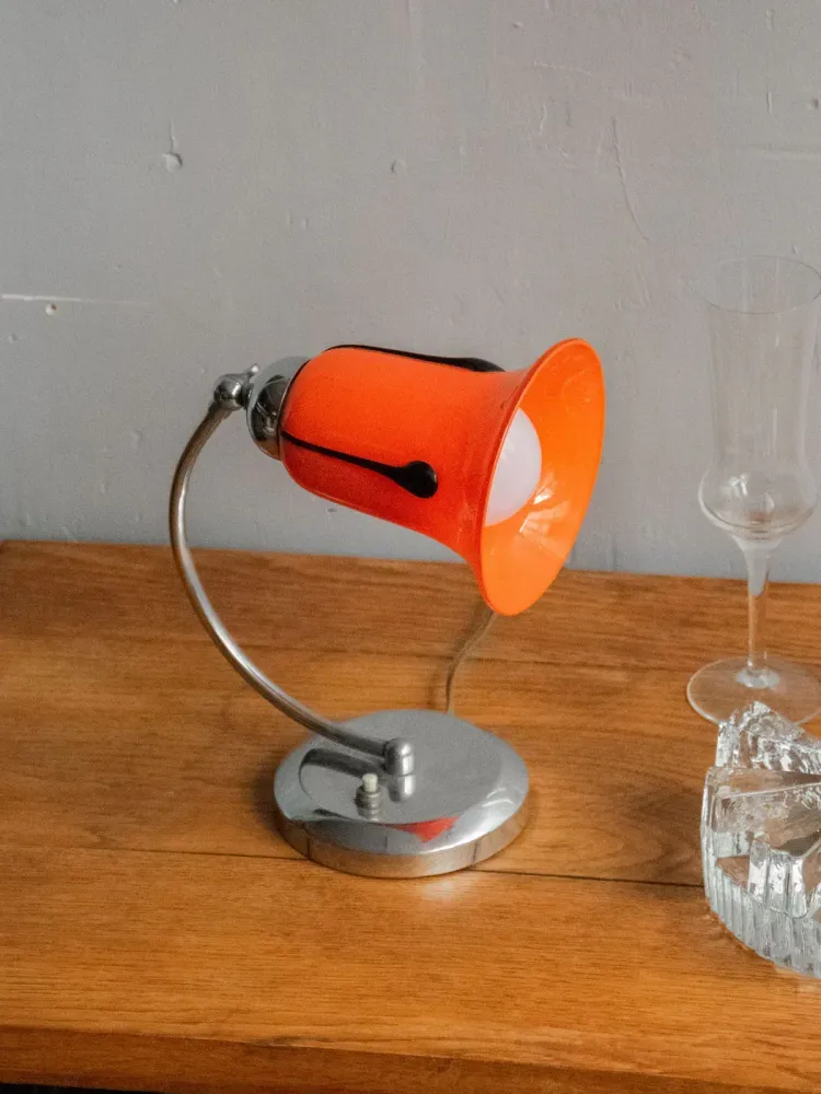 Julia, la lampe à poser orange en verre N°600 SCC
