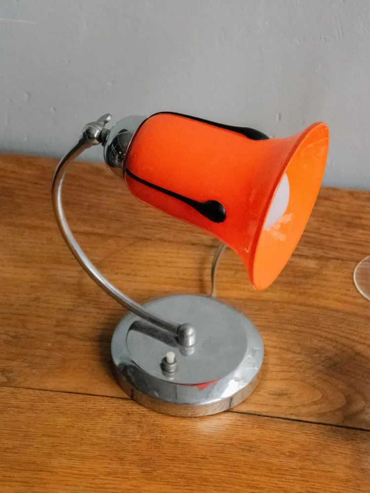 Julia, la lampe à poser orange en verre N°600 SCC