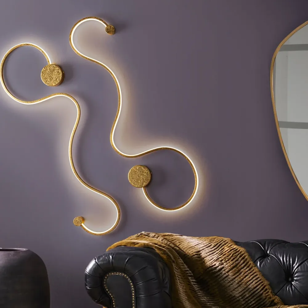 Applique murale Schuller GRAFOS 1L L 94cm, LED à feuilles d'or