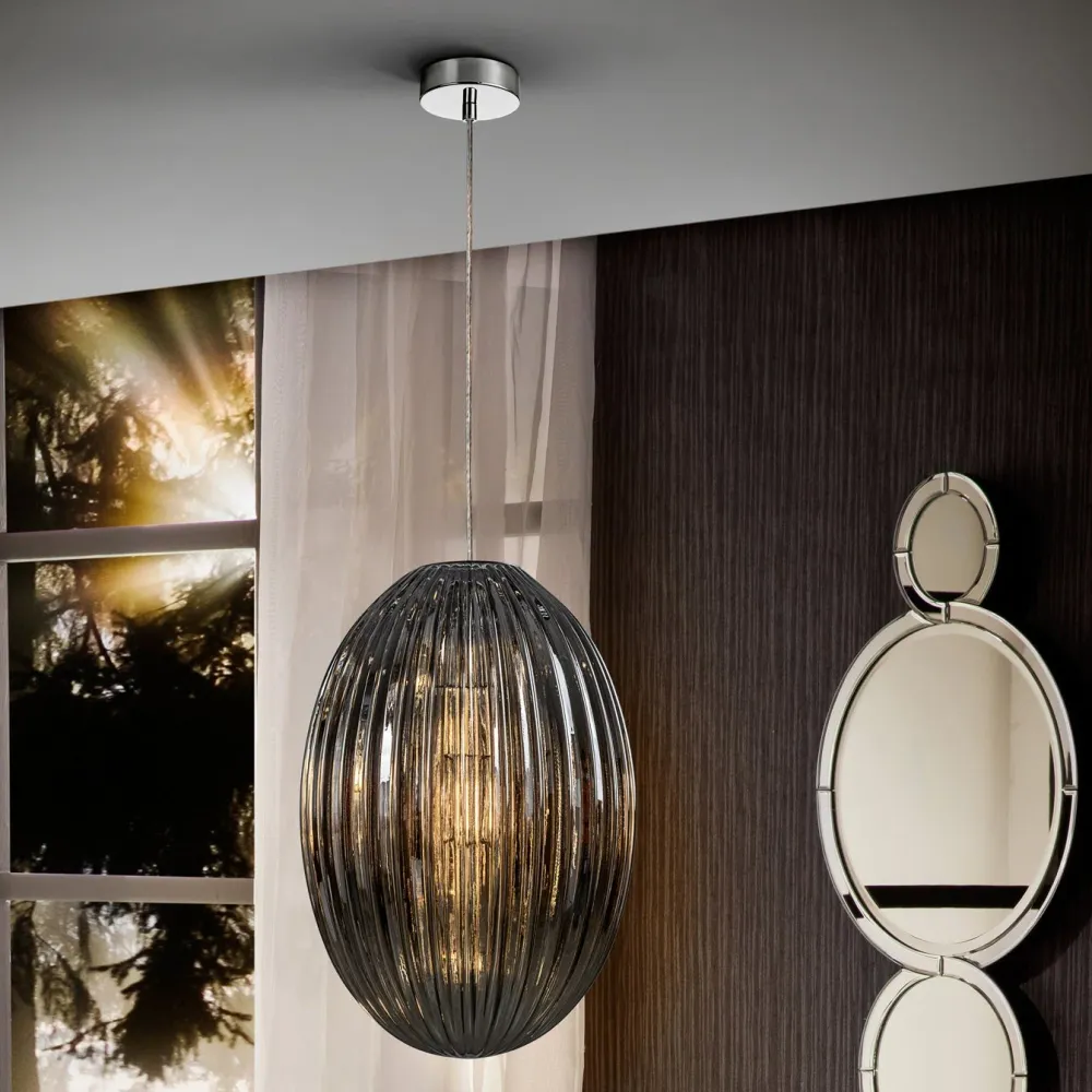 Lampe à suspension Schuller OVILA 1L D 30cm, fumée E27