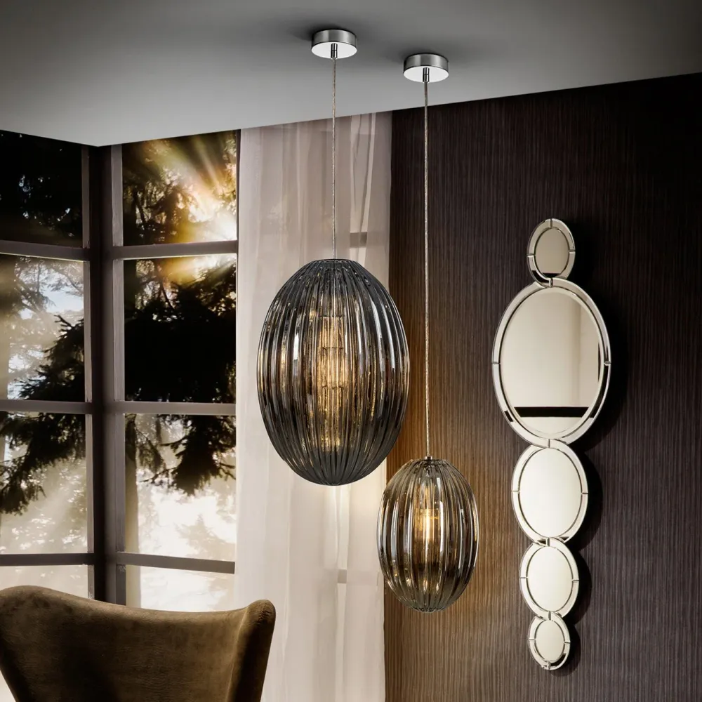 Lampe à suspension Schuller OVILA 1L D 30cm, fumée E27