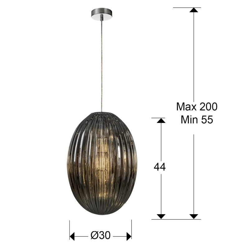 Lampe à suspension Schuller OVILA 1L D 30cm, fumée E27