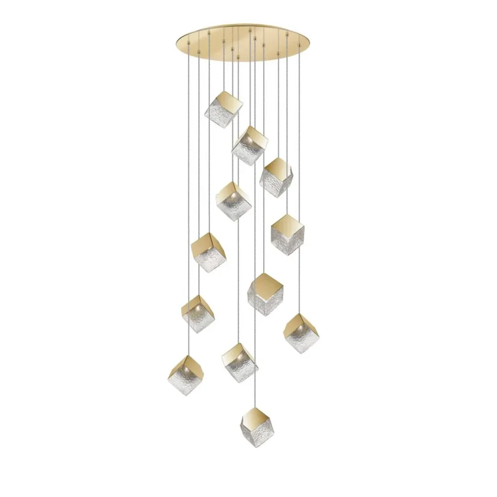 Lampe à suspension Schuller PRISCILA 12L D 90cm, or G9