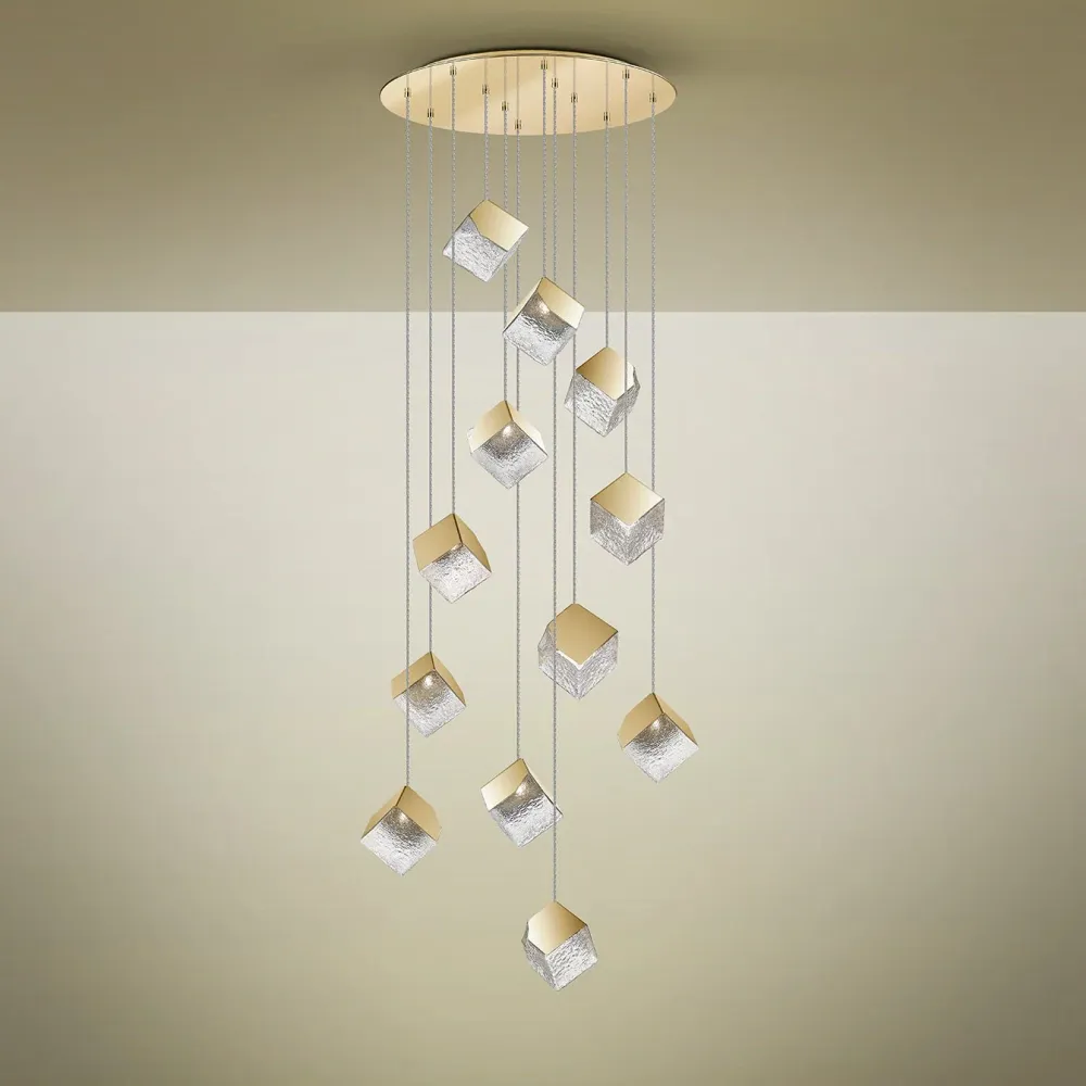 Lampe à suspension Schuller PRISCILA 12L D 90cm, or G9