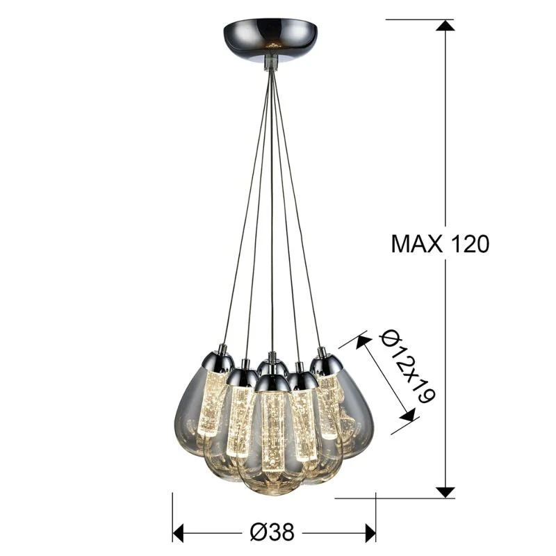 Lampe à suspension Schuller TACCIA 6L, D 38cm LED