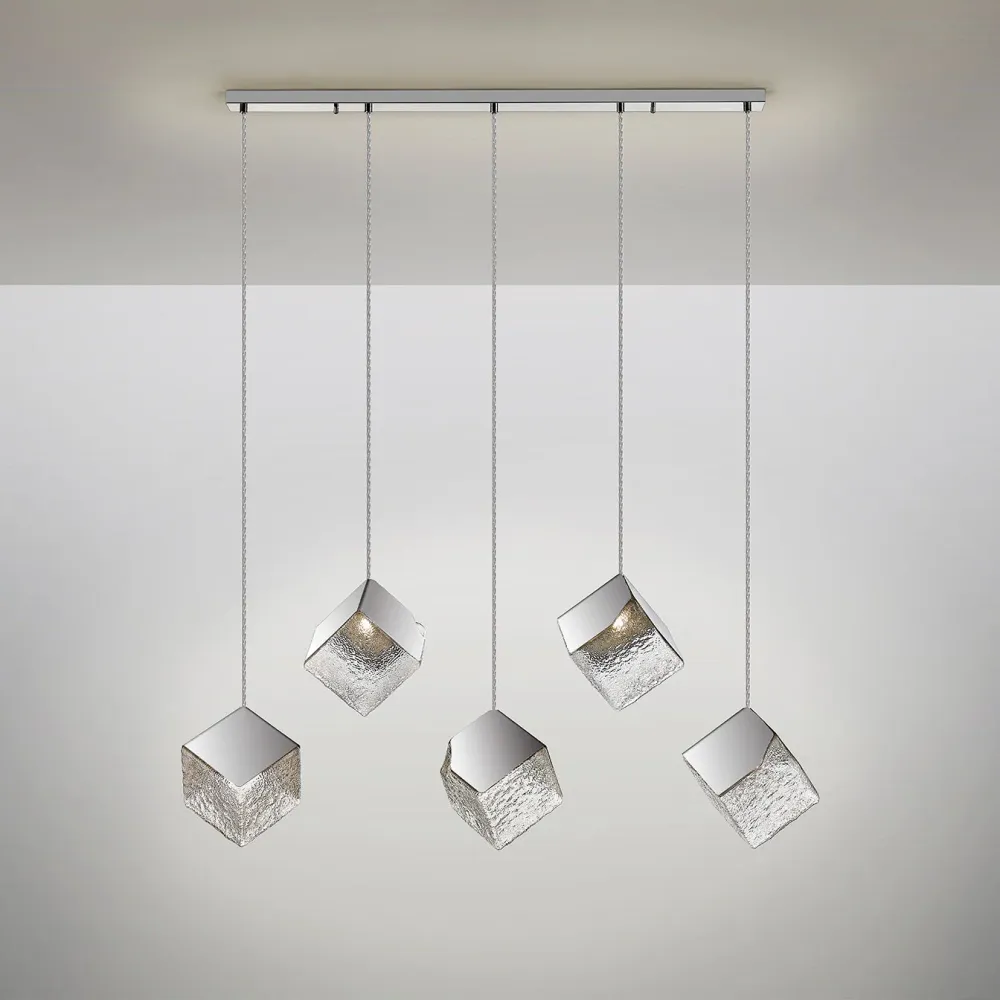 Suspension linéaire Schuller PRISCILA 5L L 116 cm, chromée