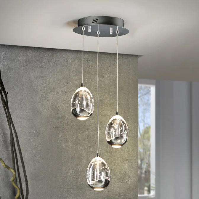 Suspension Schuller ROCIO 3L D 25cm, LED chromée