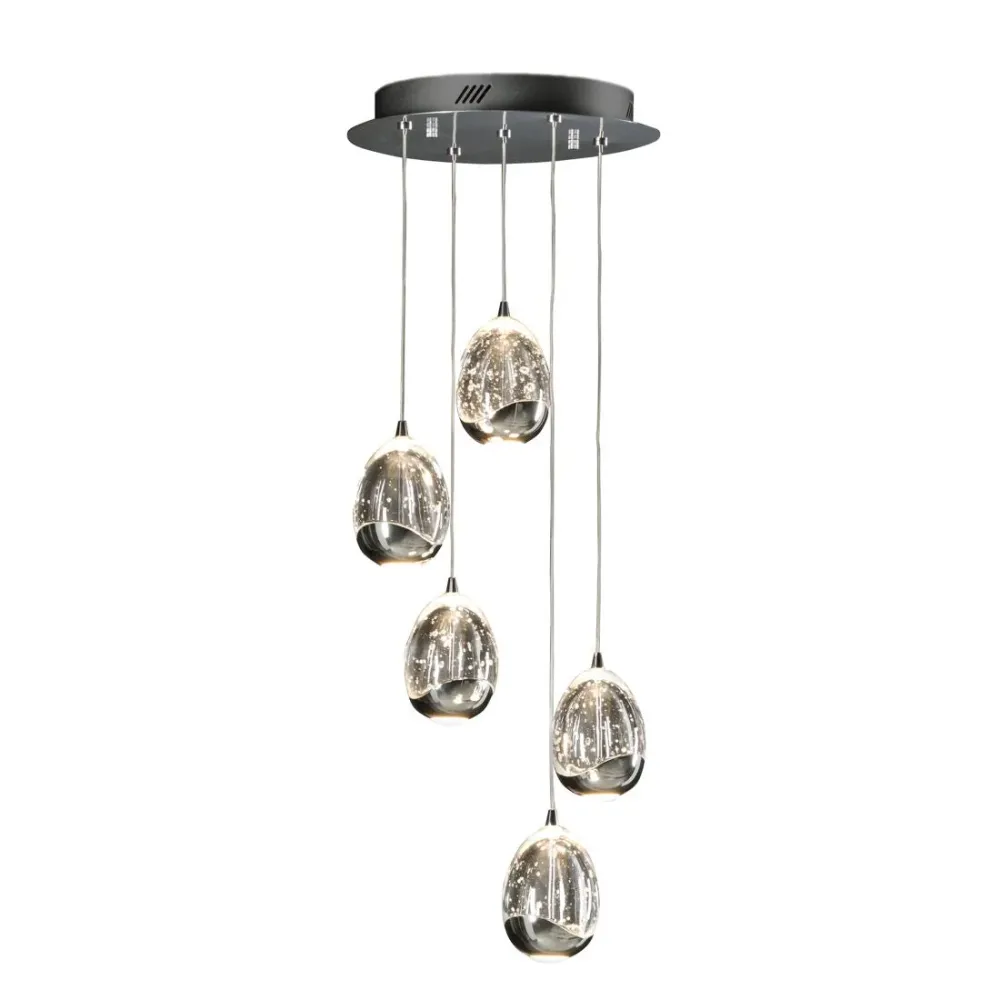 Suspension Schuller ROCIO 5L D 30cm, LED chromée