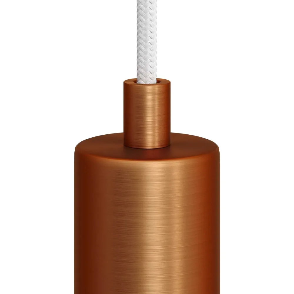 Serre-câble cylindrique en métal complet avec tige, écrou et rondelle - Cuivre satiné