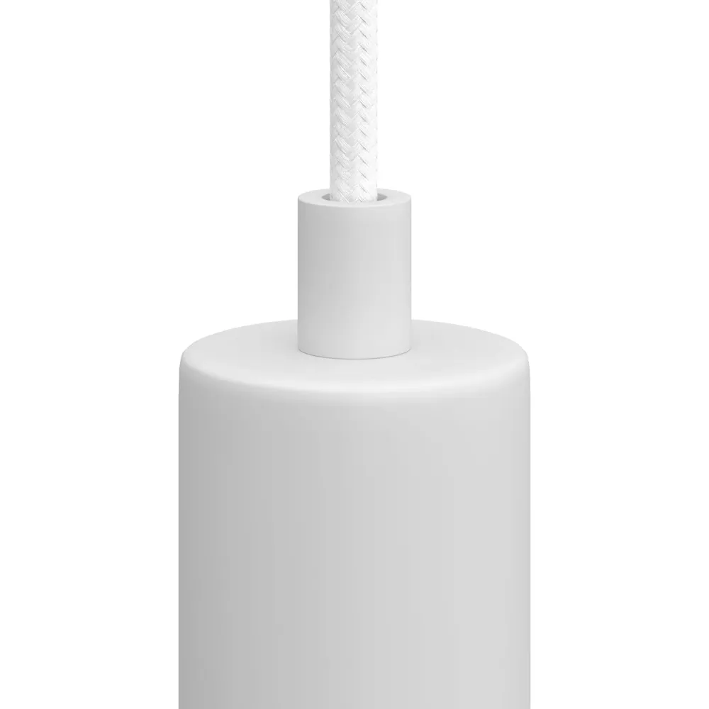 Serre-câble cylindrique en métal complet de tige, écrou et rondelle - Blanc