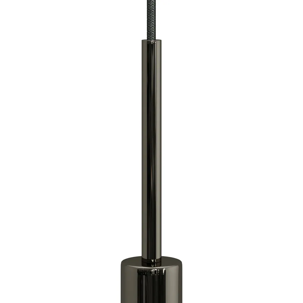 Serre-câble cylindrique en métal longueur 15 cm complet avec tige, écrou et rondelle - Noir perle