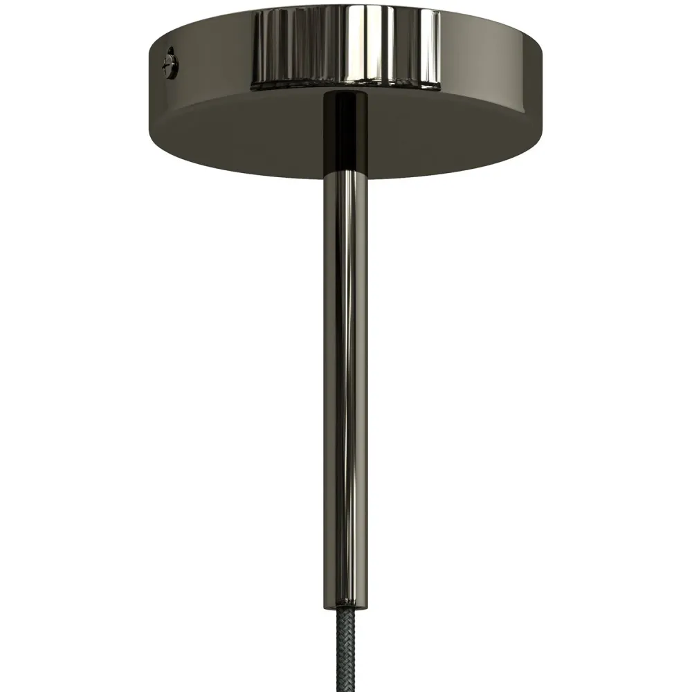 Serre-câble cylindrique en métal longueur 15 cm complet avec tige, écrou et rondelle - Noir perle
