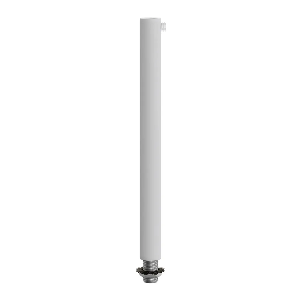 Serre-câble cylindrique en métal longueur 15 cm complet avec tige, écrou et rondelle - Blanc