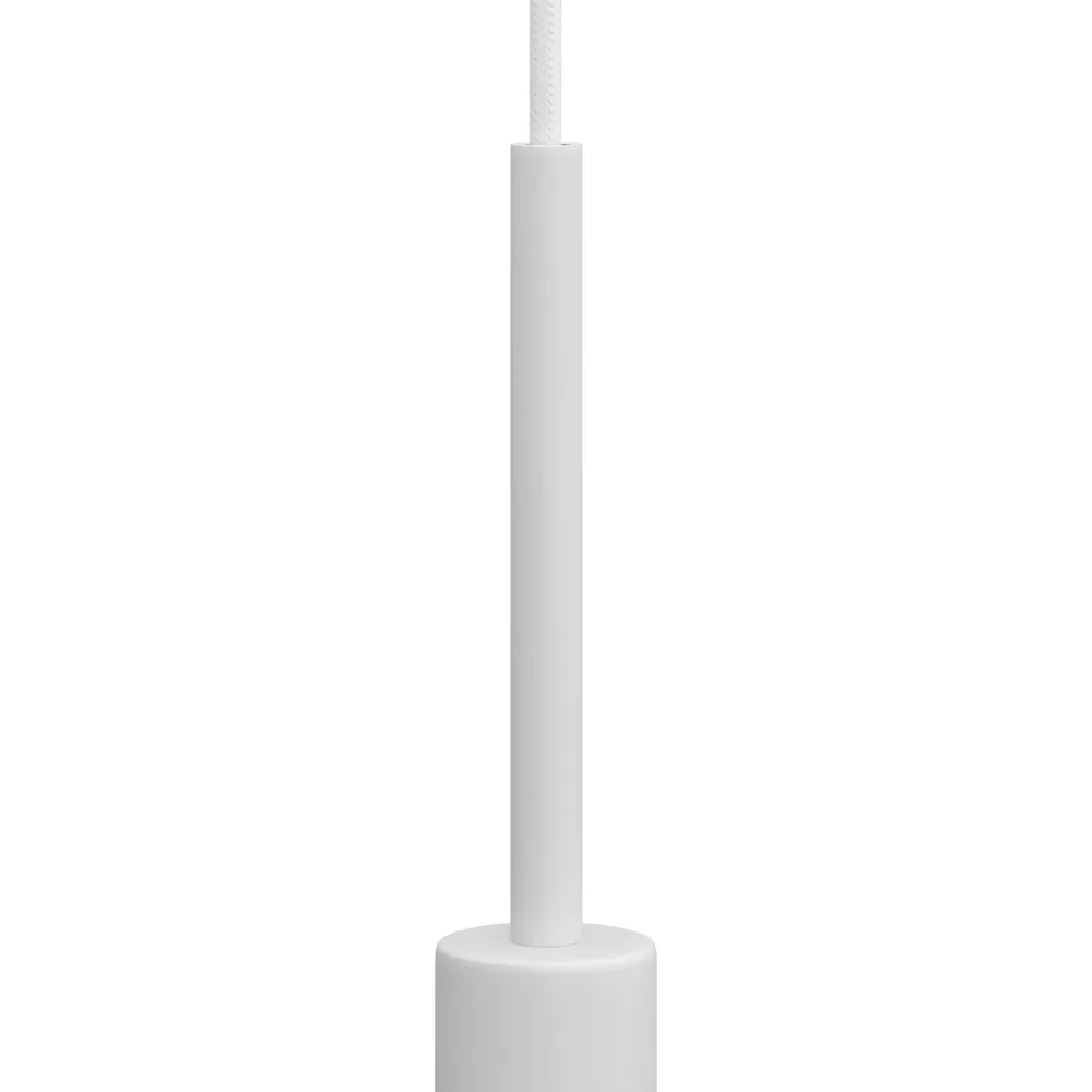 Serre-câble cylindrique en métal longueur 15 cm complet avec tige, écrou et rondelle - Blanc