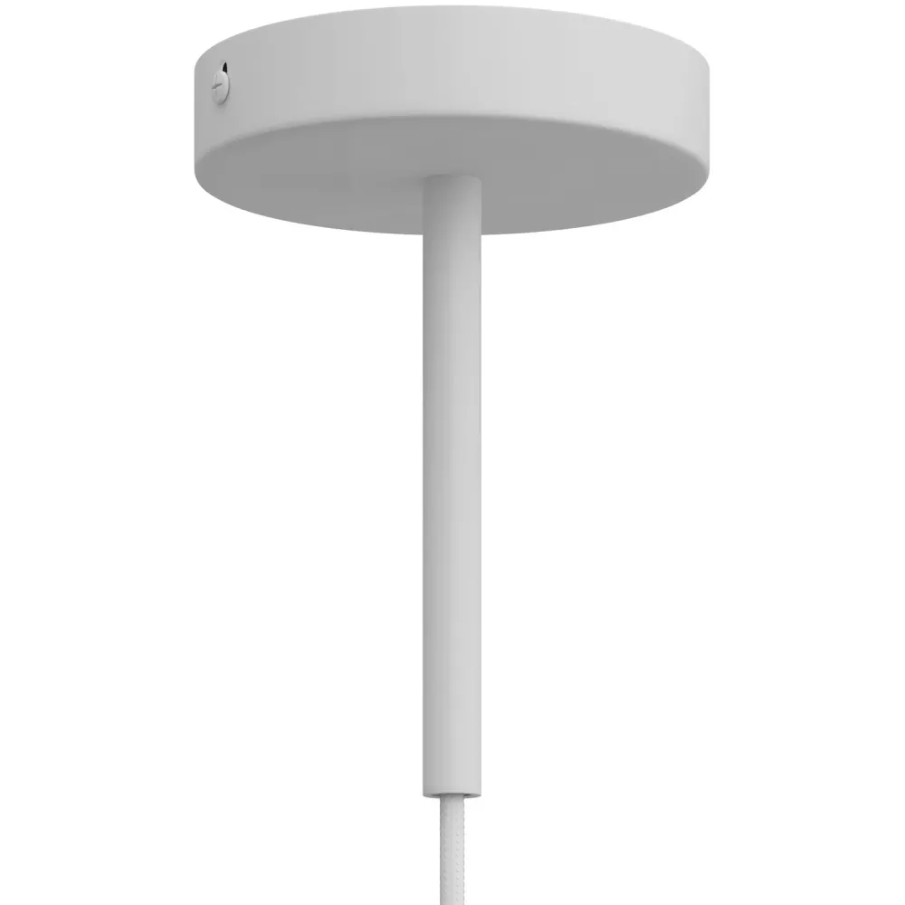 Serre-câble cylindrique en métal longueur 15 cm complet avec tige, écrou et rondelle - Blanc