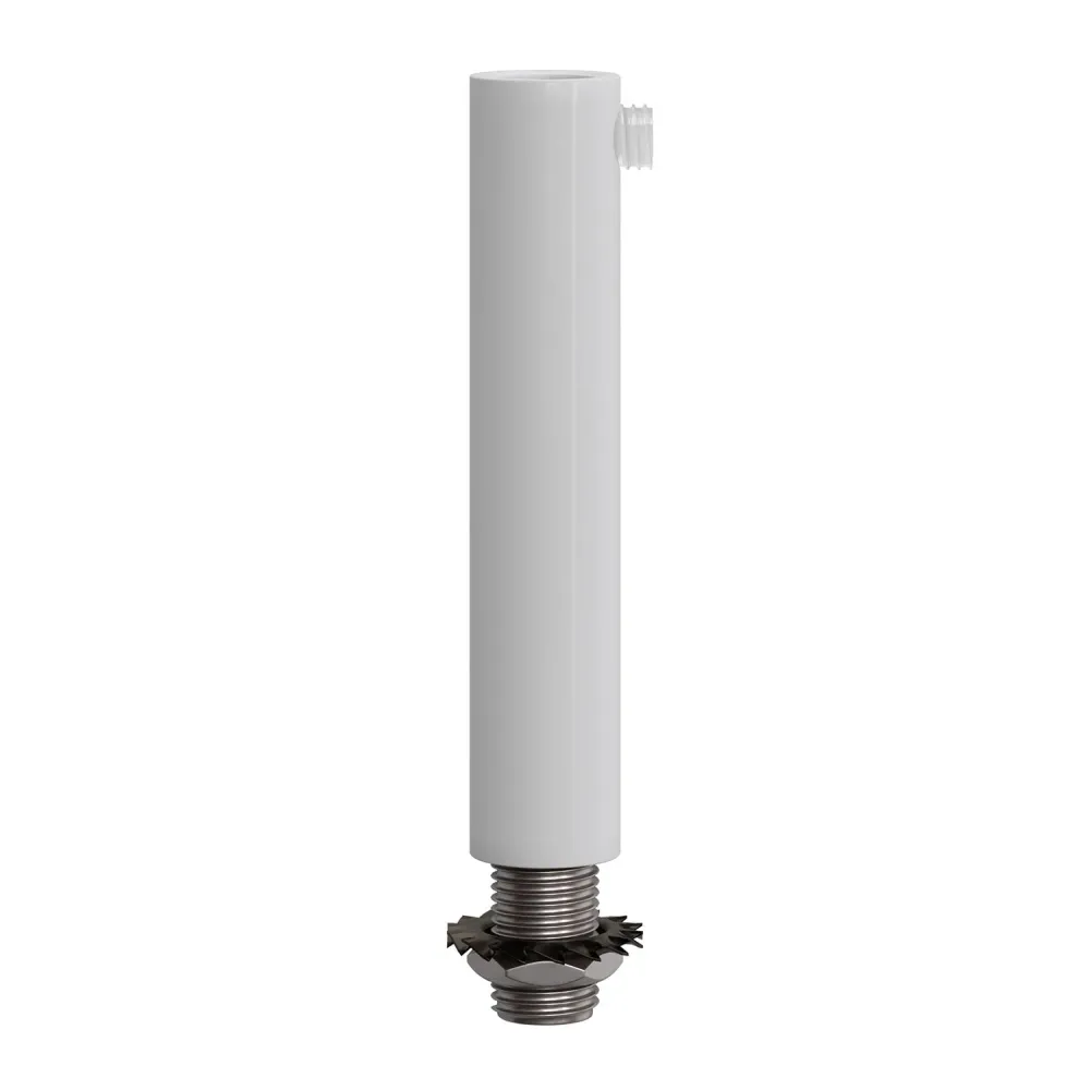 Serre-câble cylindrique en métal, longueur 7 cm, complet avec tige, écrou et rondelle - Blanc