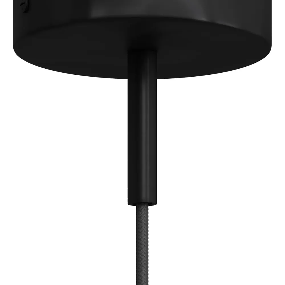 Serre-câble cylindrique en métal longueur 7 cm complet avec tige, écrou et rondelle - Noir
