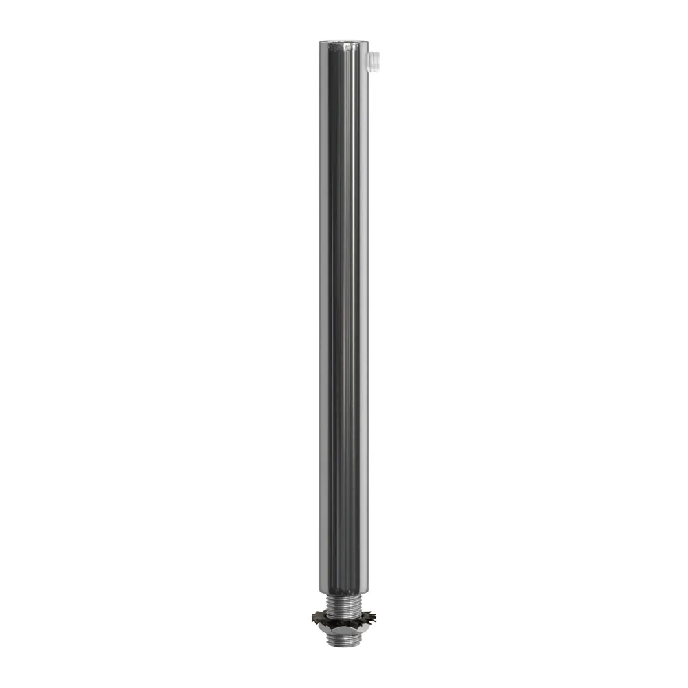 Serre-câble cylindrique en métal longueur 15 cm complet avec tige, écrou et rondelle - Chrome