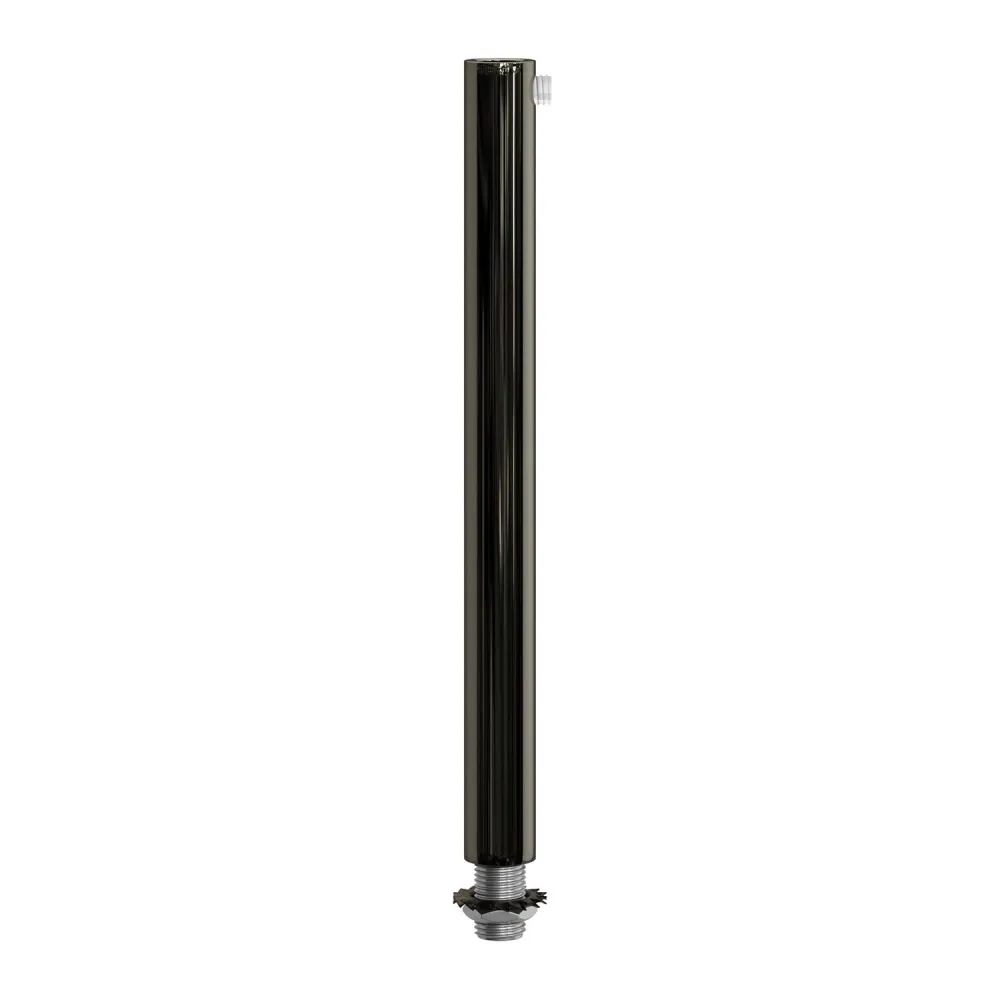 Serre-câble cylindrique en métal longueur 15 cm complet avec tige, écrou et rondelle - Noir perle