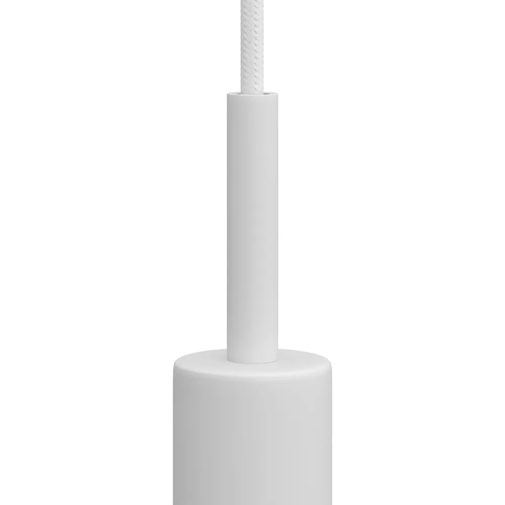 Serre-câble cylindrique en métal, longueur 7 cm, complet avec tige, écrou et rondelle - Blanc
