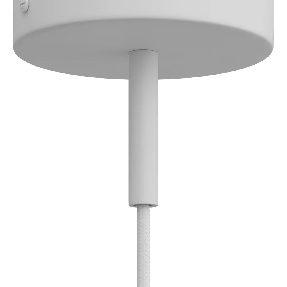 Serre-câble cylindrique en métal, longueur 7 cm, complet avec tige, écrou et rondelle - Blanc
