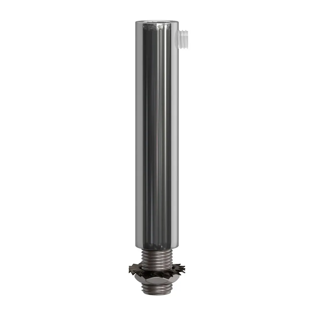 Serre-câble cylindrique en métal longueur 7 cm complet de tige, écrou et rondelle - Chrome