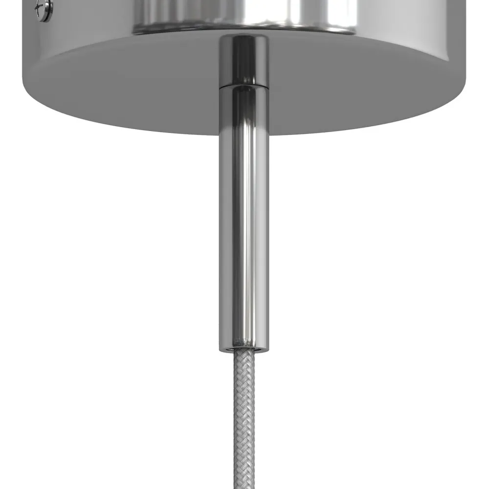 Serre-câble cylindrique en métal longueur 7 cm complet de tige, écrou et rondelle - Chrome