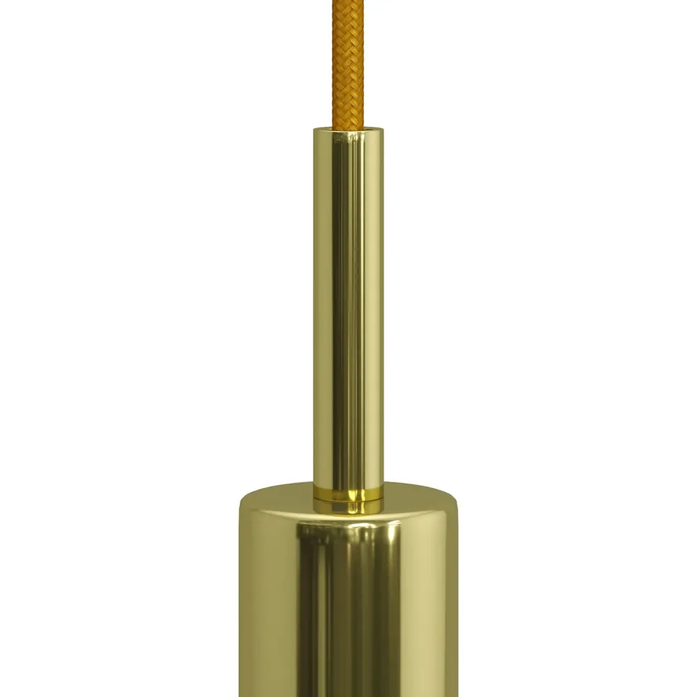 Serre-câble cylindrique en métal longueur 7 cm complet de tige, écrou et rondelle - Laiton