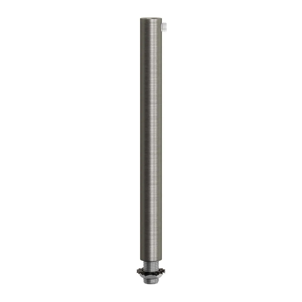 Serre-câble cylindrique en métal longueur 15 cm complet de tige, écrou et rondelle - Titane satiné