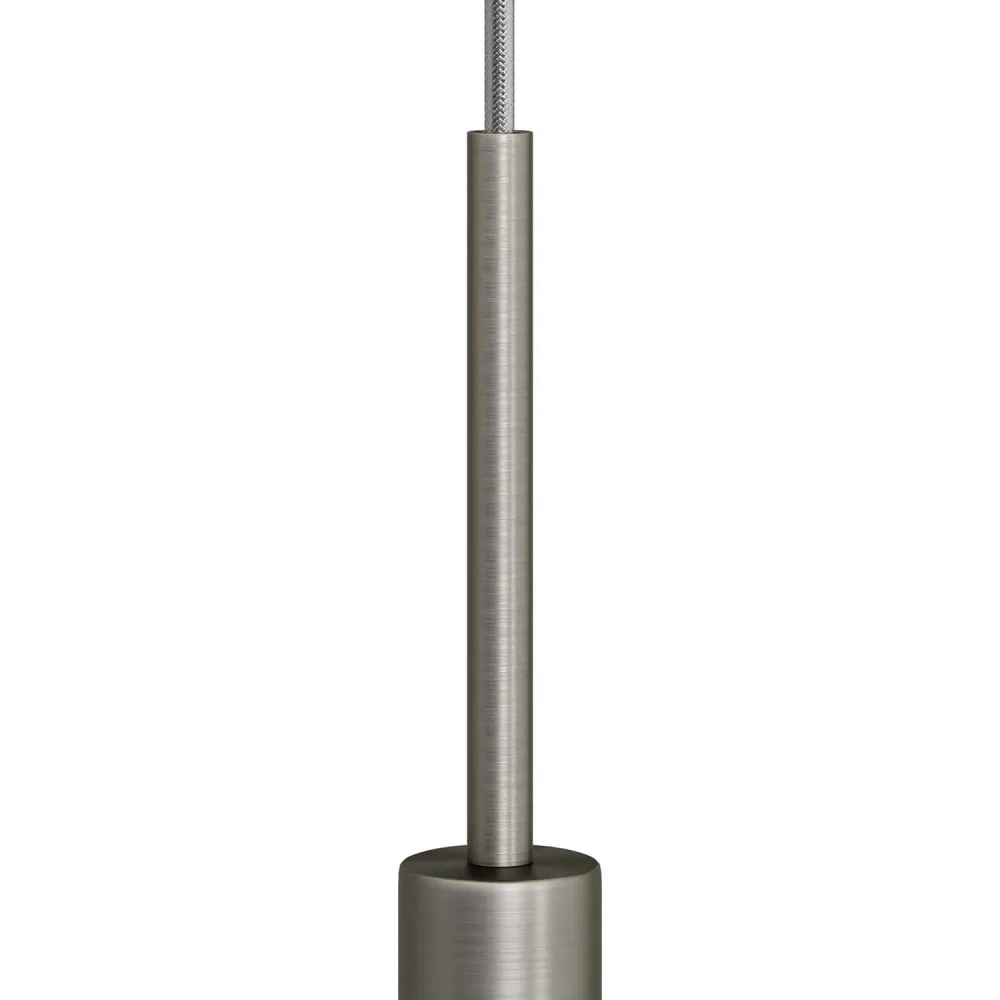 Serre-câble cylindrique en métal longueur 15 cm complet de tige, écrou et rondelle - Titane satiné