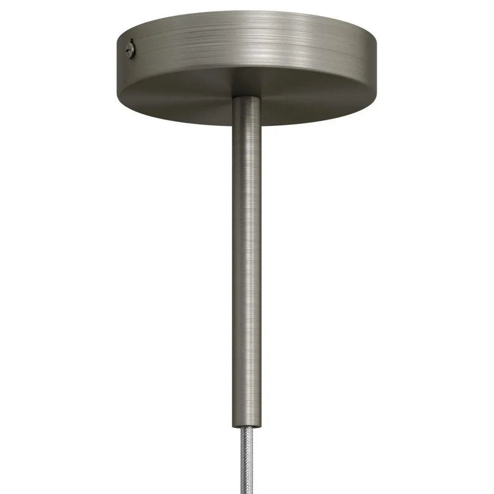 Serre-câble cylindrique en métal longueur 15 cm complet de tige, écrou et rondelle - Titane satiné