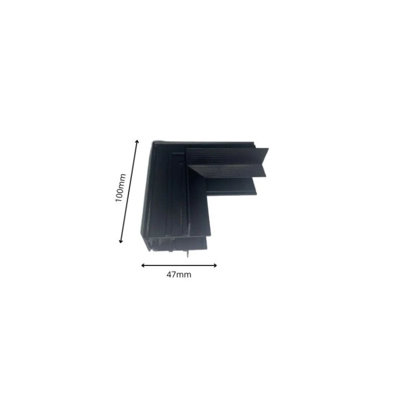 Connecteur Angle Rentrant Pour Rail Magnétique Encastré Noir + Connecteur Souple Silamp