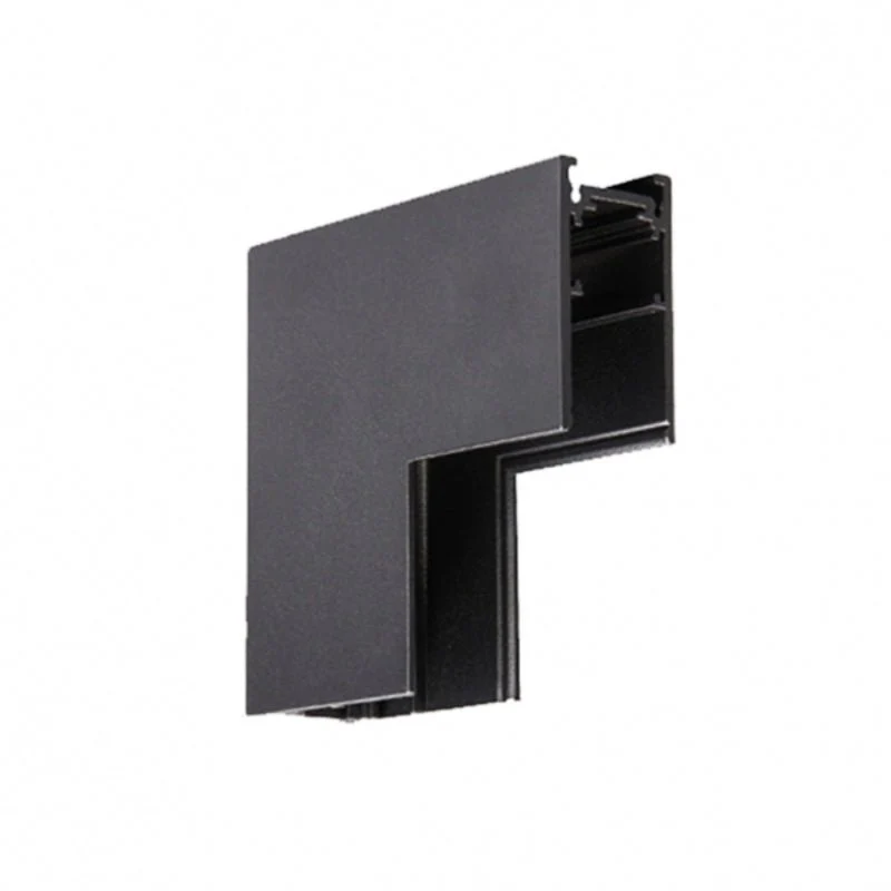 Connecteur Angle Rentrant pour Rail Magnétique en Saillie Noir + Connecteur Souple Silamp