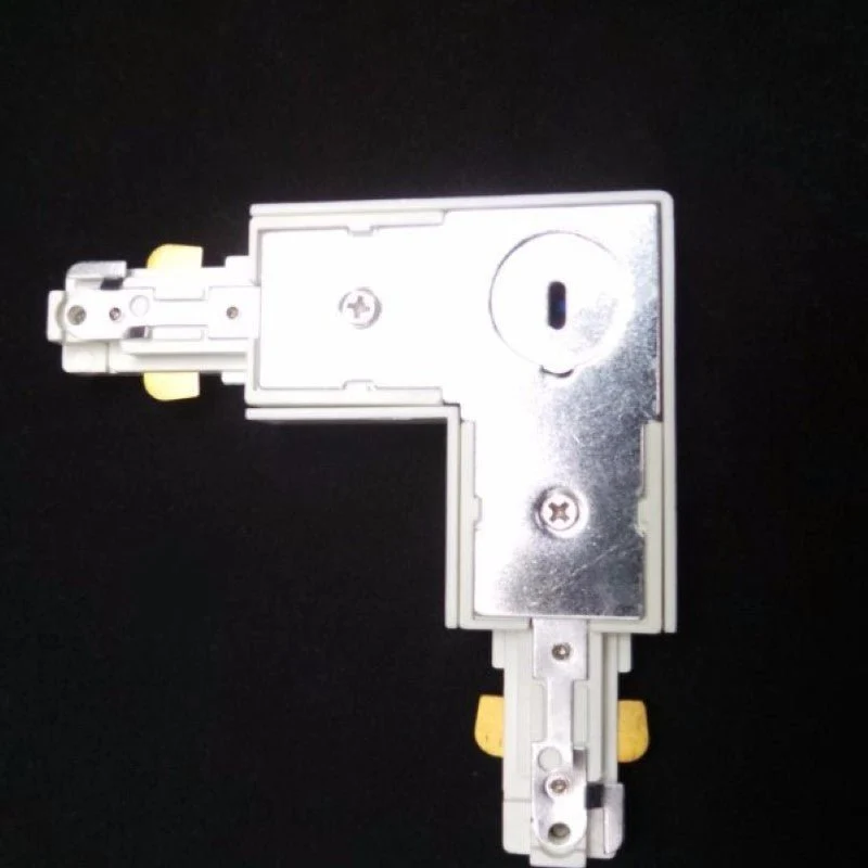 Connecteur LED pour Rail Monophasé Angle 90° BLANC Silamp