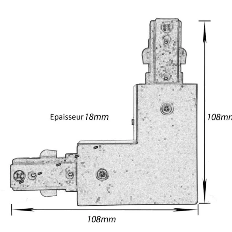 Connecteur LED pour Rail Monophasé Angle 90° BLANC Silamp