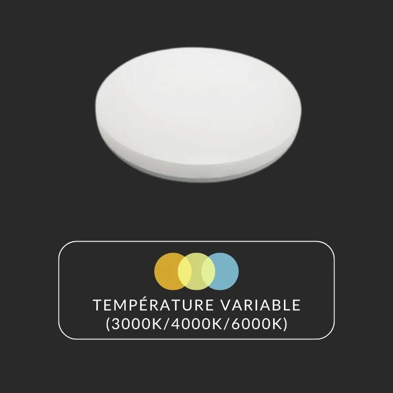 Plafonnier LED Rond 36W à Température Variable - 3000K/4000K/6500K Silamp