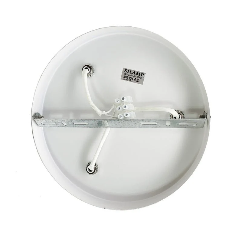 Plafonnier Rond 3 Spots Orientables Alu Blanc pour Ampoule GU10 Silamp