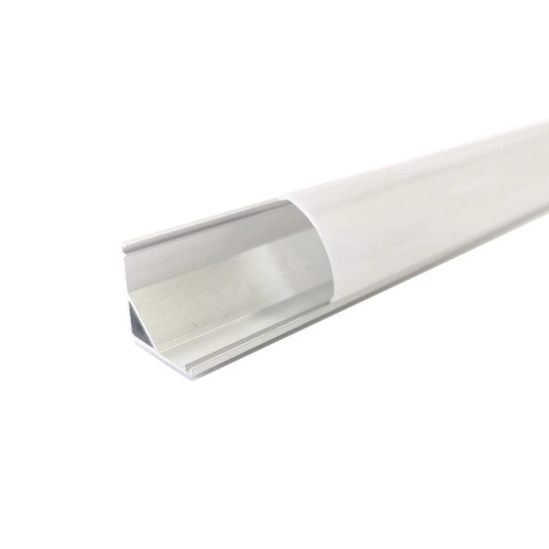 Profilé Aluminium Angle 2m pour Ruban LED Couvercle Blanc Opaque Silamp