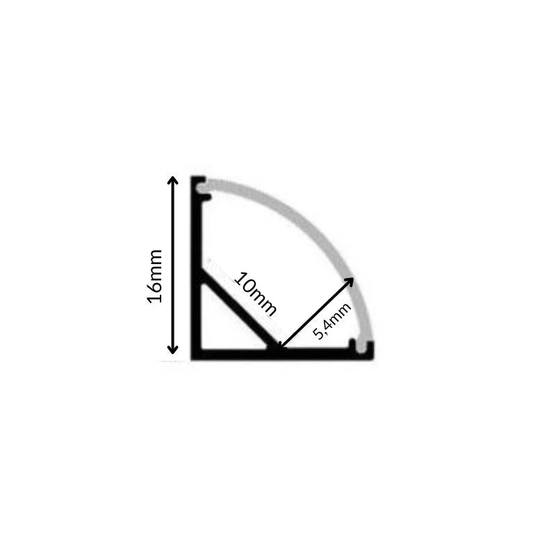 Profilé Aluminium Angle 2m pour Ruban LED Couvercle Blanc Opaque Silamp