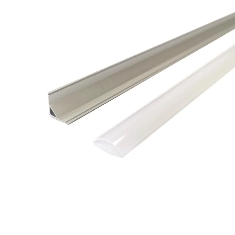 Profilé Aluminium Angle 2m pour Ruban LED Couvercle Blanc Opaque Silamp